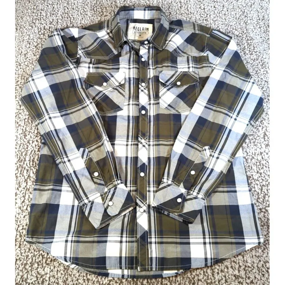 Reclaim Standard‎ Western Pearl Snap Long Sleeve Men's Size Medium